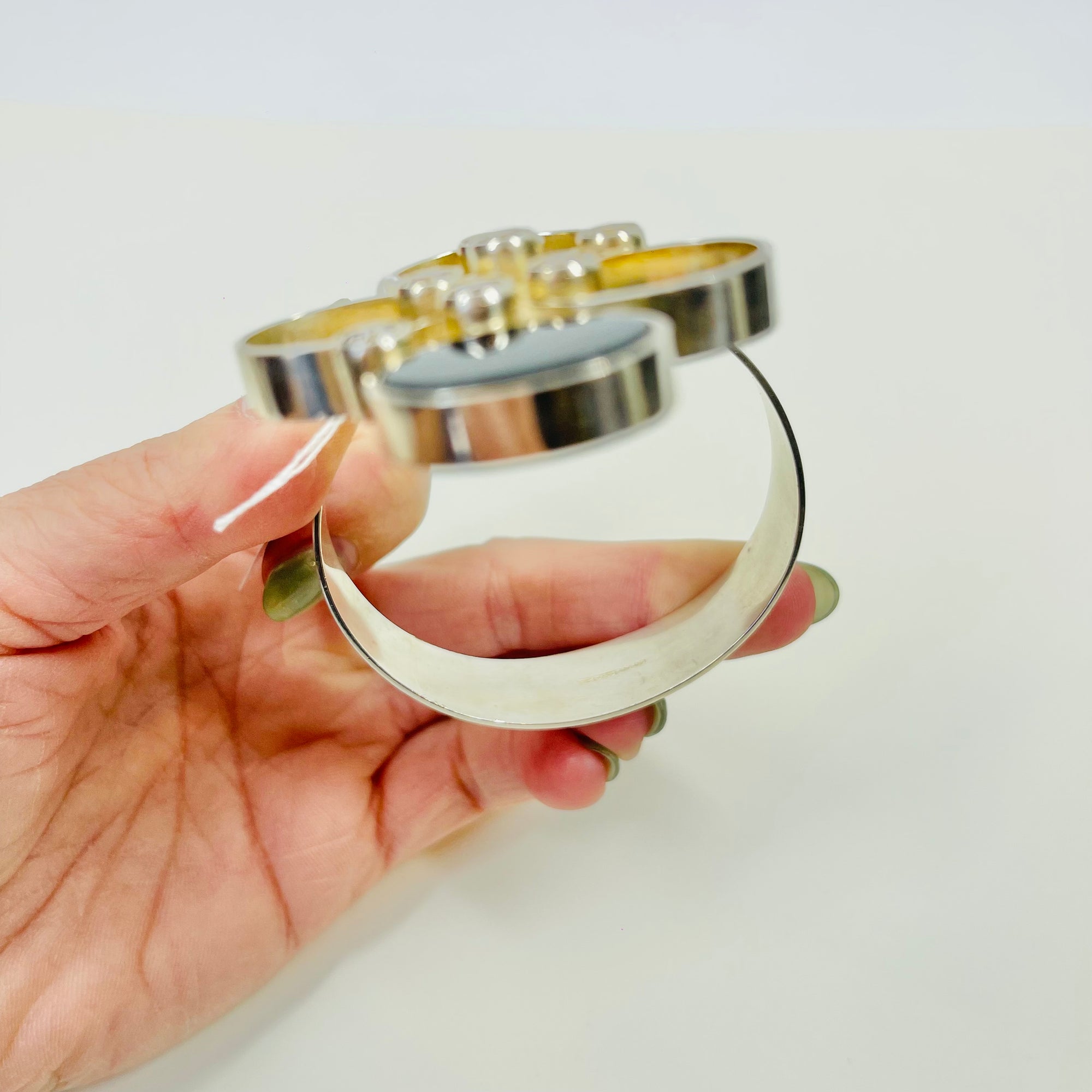 1960s STERLING SILVER MOUNTAIN STREAM BANGLE BY FINNISH MASTER ELIS KAUPPI