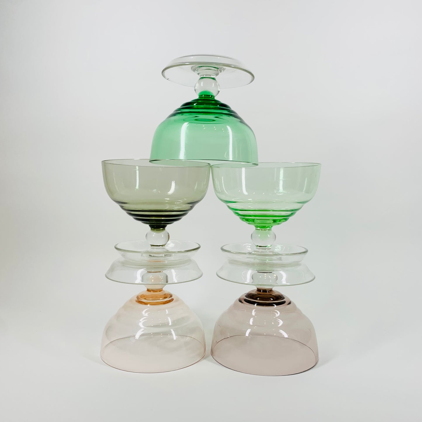 1950s HARLEQUIN COUPE/DESSERT BOWLS SET