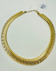 1950s CORO ROSE TEXTURED ETCHED X CLEOPATRA NECKLACE