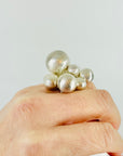 1960s DANISH BRUTALIST BUBBLES SILVER RING