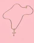 SILVER CROSS PENDANT NECKLACE