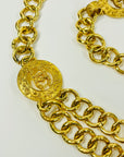 1994 CHANEL MATELASSE FILIGREE HOLLOW CC LOGO MEDALLION BELT/NECKLACE