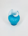 TURQUOISE SATIN RUFFLE RIM VASE