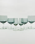 1950s POLISH GREY GLASSES WITH CLEAR STEMS