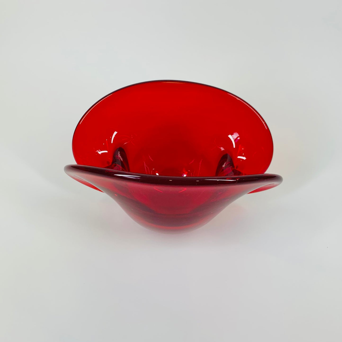 1950s MURANO RED SHELL BOWL