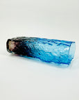 1970s GERMAN BLUE PURPLE OMBRE BARK GLASS VASE