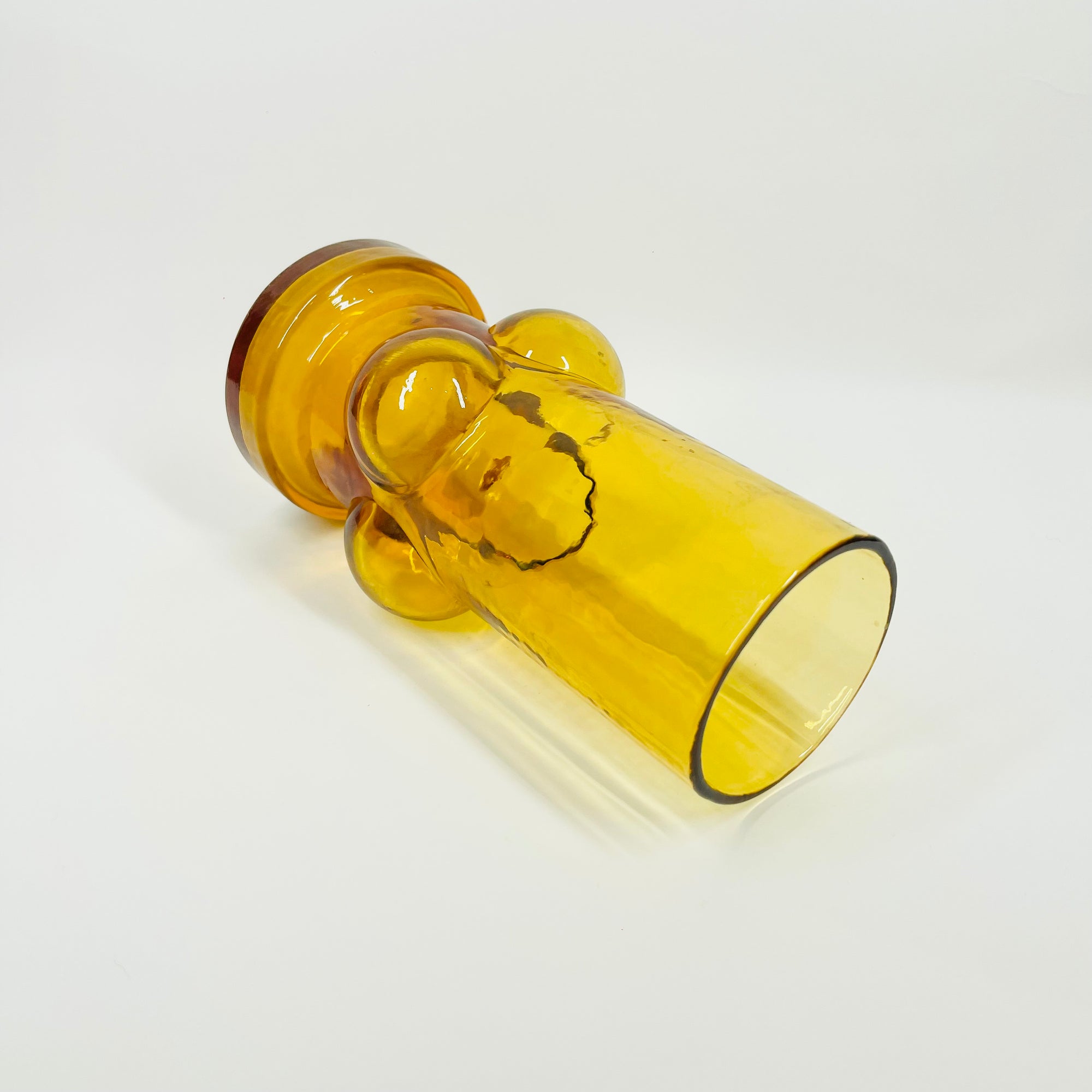 1960s FINNISH RIIHIMAEN AMBER GLASS VASE