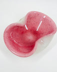 1950s MURANO PINK SPECKLED CASED WHITE OPALINE BOWL/ASHTRAY