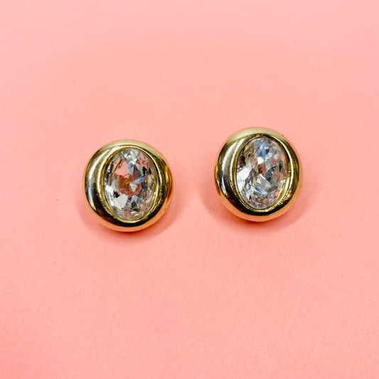 SOLITAIRE BUTTON EARRINGS