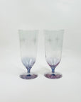 1950s IRIDESCENT PURPLE FOOTED HIGHBALL/FLUTES GLASSES