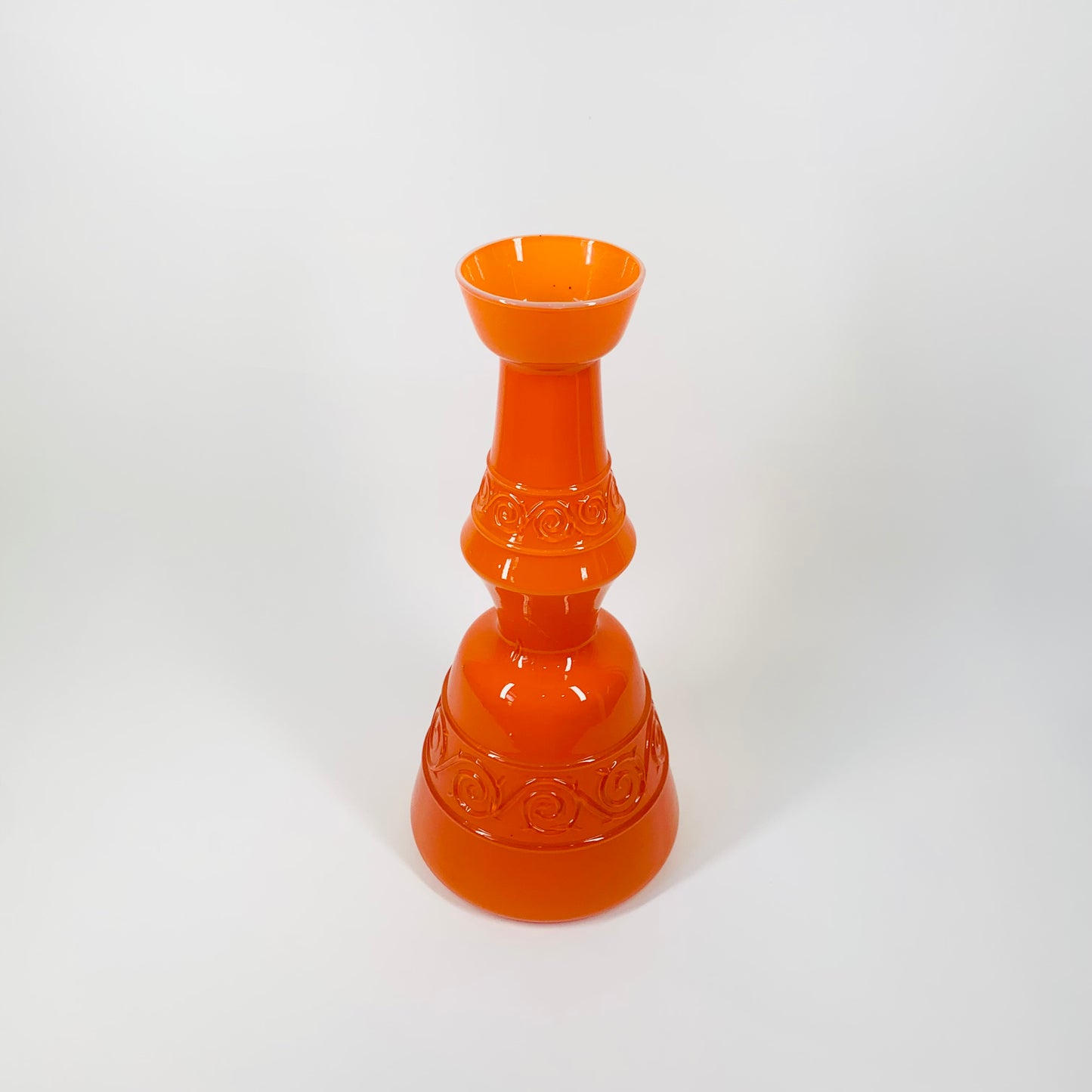 1960s ITALIAN EMPOLI ORANGE GLASS VASE