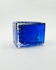 1950s COBALT BLUE BRUTALIST GLASS MINI VASE BY JOSEF SCHOTT