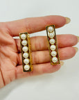 2023 CHANEL PEARL BAR PIERCED EARRINGS