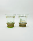 1950s GREEN GOLD GILDED GLASS TUMBLERS