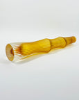 RETRO JAPANESE SATIN AMBER PRESSED GLASS BAMBOO VASE