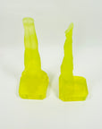 URANIUM GLASS NUDE FIGURINE BOOK ENDS