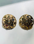 1980s STATEMENT STAR FILIGREE BUTTON TUTTI FRUITTI CLIP ON EARRINGS