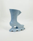 1950s JAPANESE KITSCH BLUE POTTERY BOOT VASE