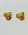 1995 CHANEL CC LOGO MARK HEARTS EARRINGS