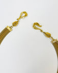 1960s MESH NECKLACE WITH FLEUR DE LIS AGATE PENDANT