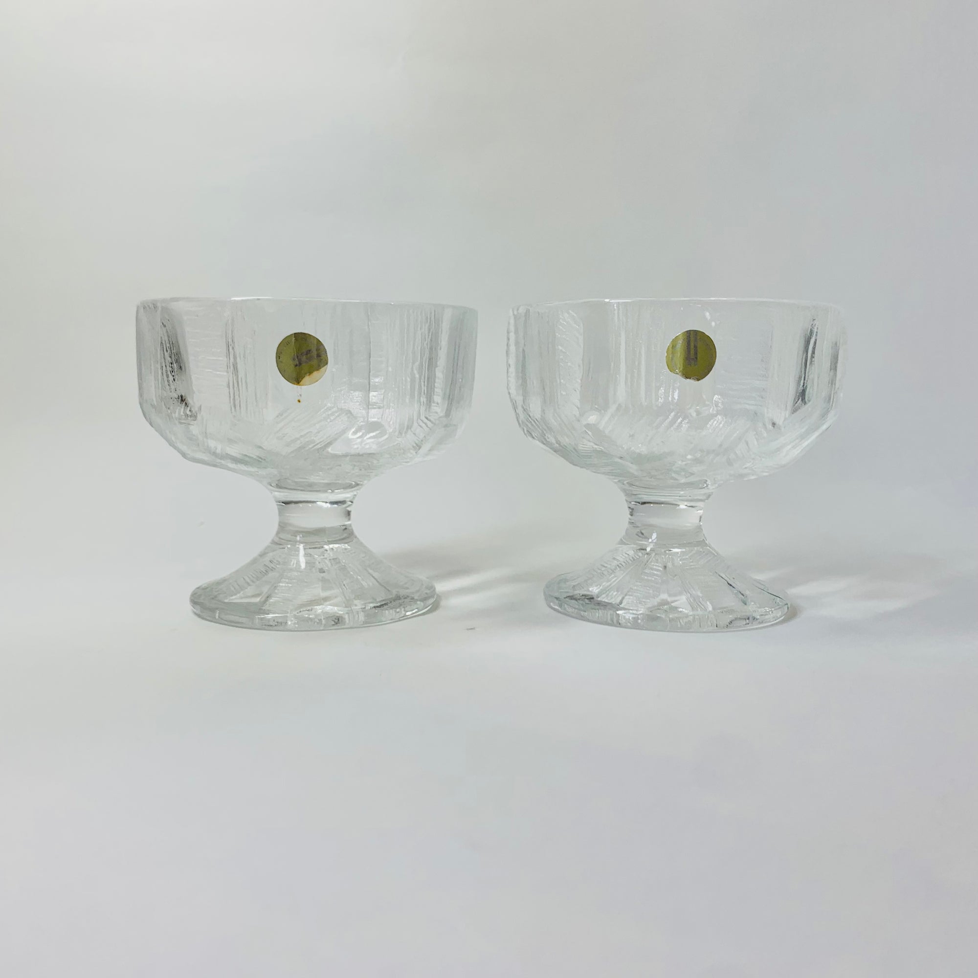 JAPANESE HOYA ICE GLASS WIDE COUPE/DESSERT BOWLS