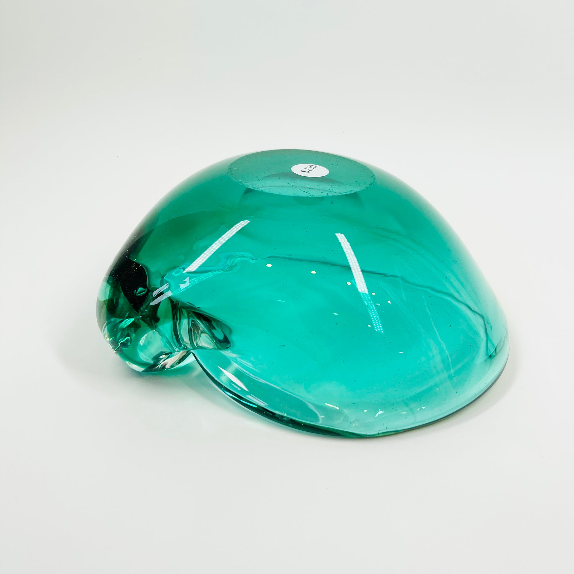 1950s MURANO TURQUOISE BLUE SOMMERSO SHELL BOWL/ASHTRAY