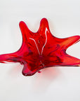 LARGE 1940s URANIUM MURANO RED SOMMERSO GLASS BOWL