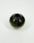 VINTAGE ISLE OF WIGHT BLACK GOLD FOIL MINI ART GLASS VASE