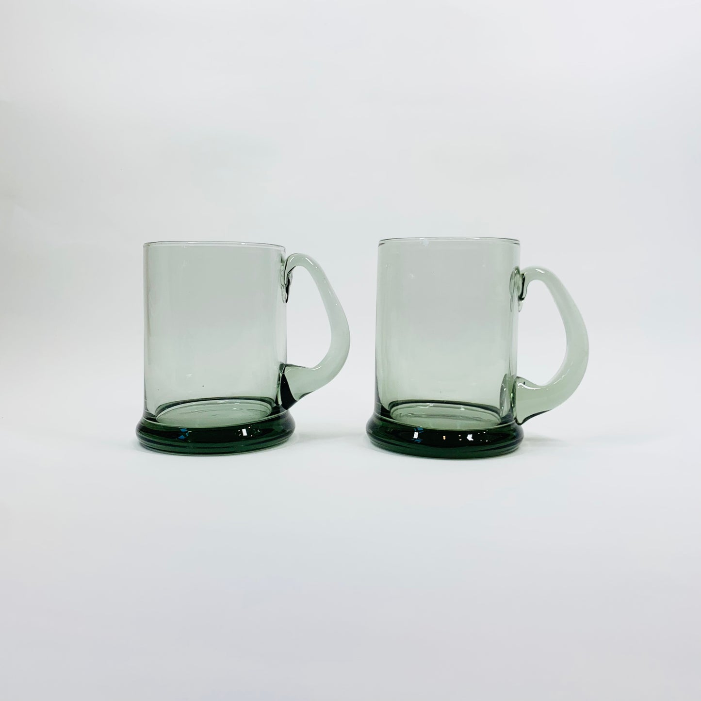 GREY GLASS BEER TANKARDS