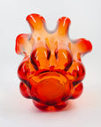 70s JAPANESE ORANGE RED OMBRE HANDKERCHIEF VASE