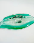 1950s MURANO TURQUOISE BLUE GLASS BOWL/ASHTRAY WITH CONTROLLED BUBBLES