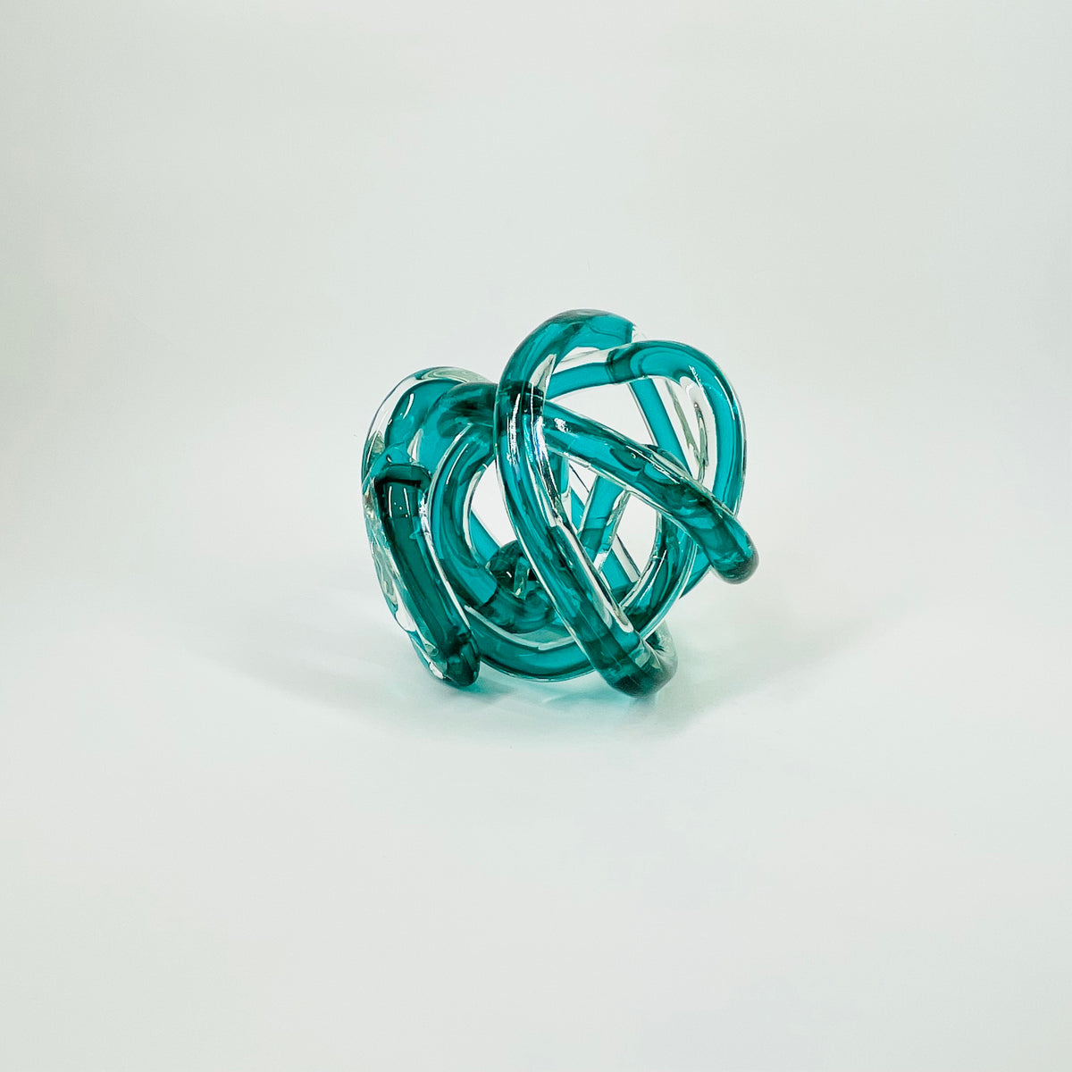 1980s MURANO TEAL BLUE SOMMERSO GLASS BALL
