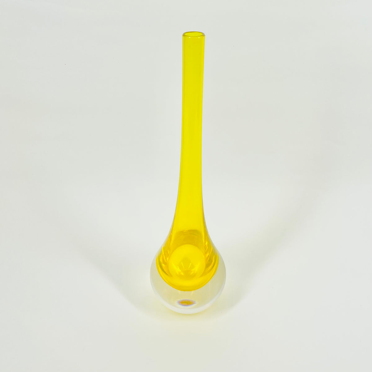 1950s MURANO YELLOW SOMMERSO GLASS PAPERWEIGHT VASE