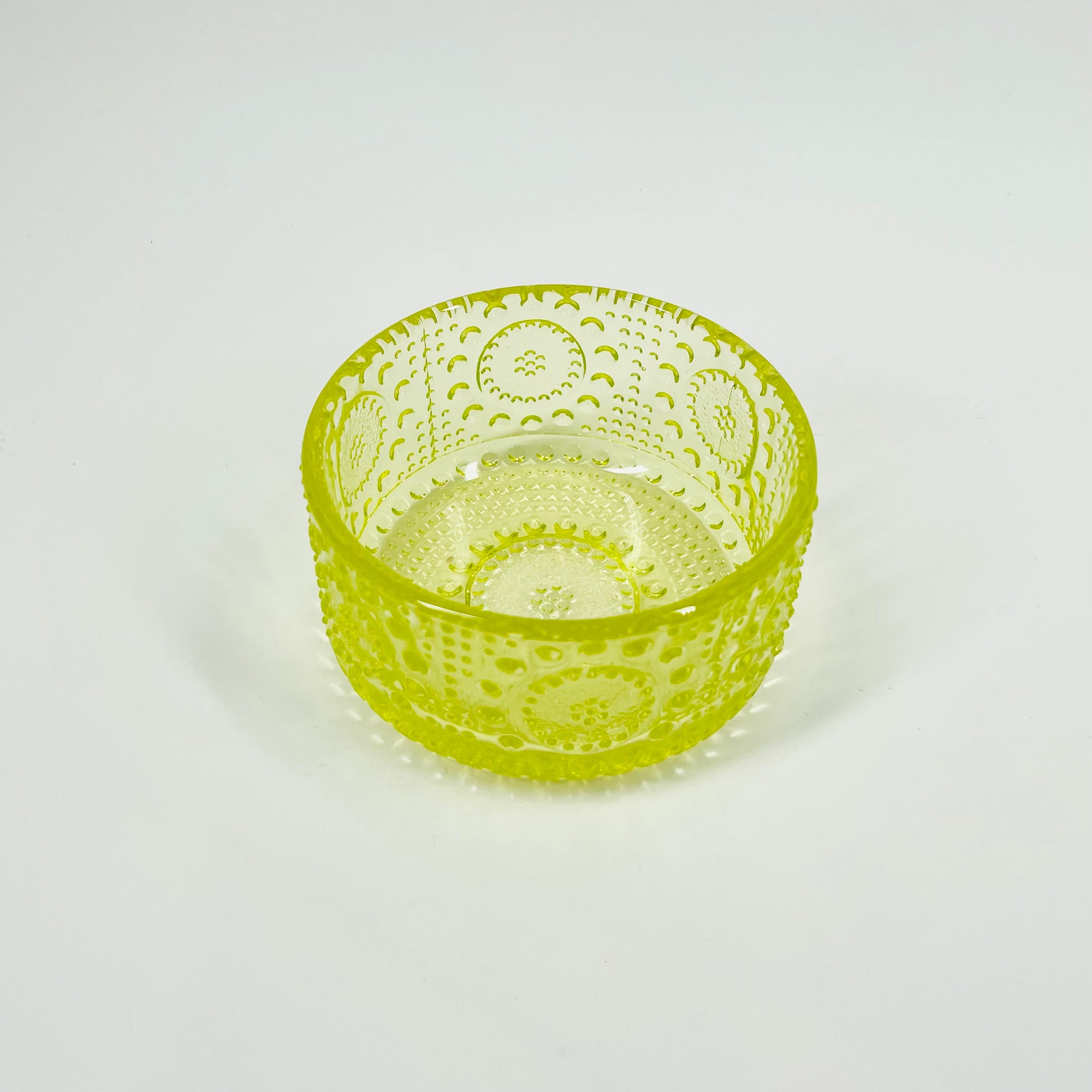 MIDCENTURY FINNISH URANIUM GLASS GRAPPONIA BOWL BY NANNY STILL FOR RIIHIMAEN LASI