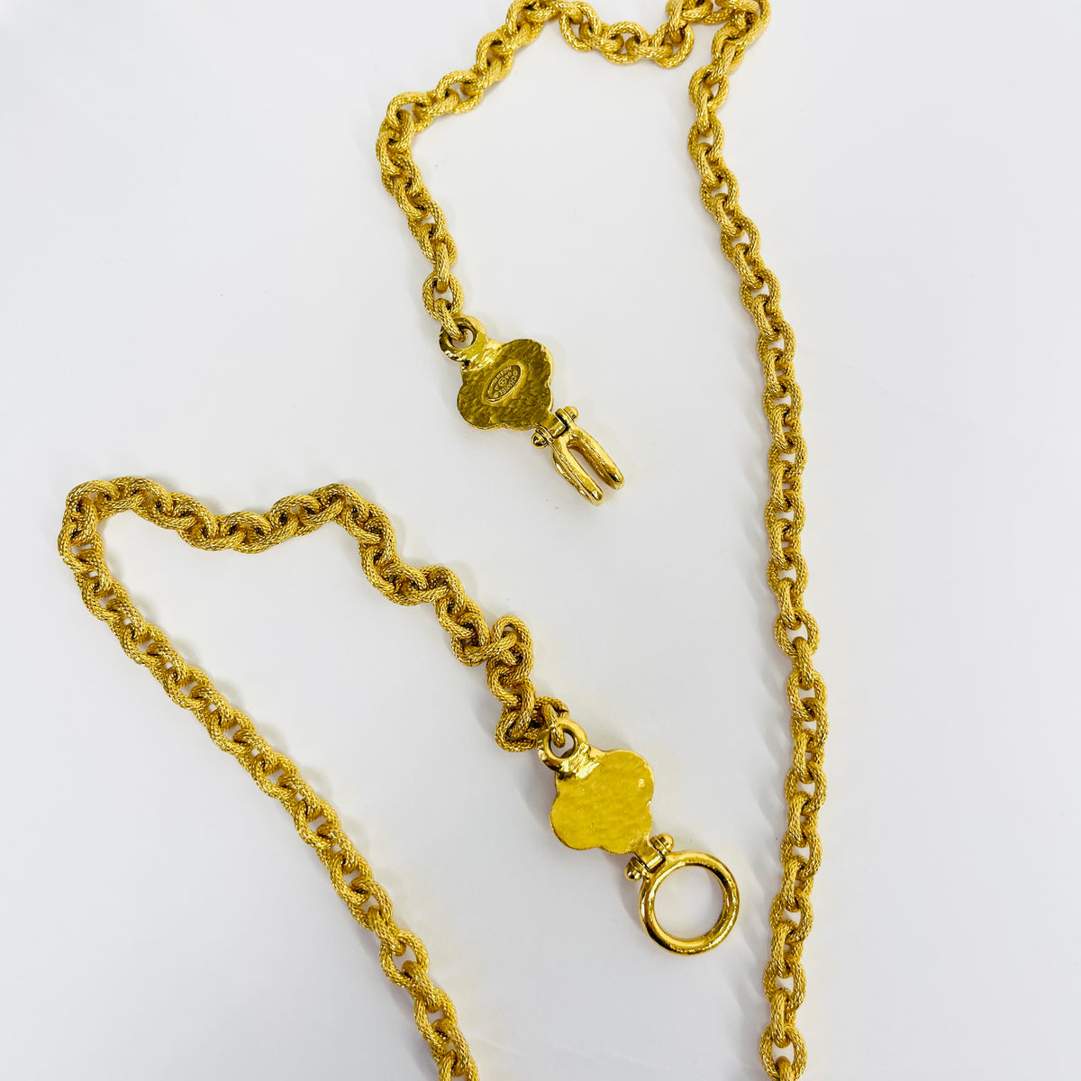 1995 CHANEL CC LOGO MUGHAL STYLE LAPIS AZULI MEDALLION PENDANT NECKLACE