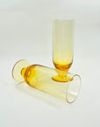 1950s STUART AMBER CRYSTAL FOOTED HIGHBALL