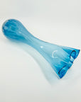 1960s MURANO BLUE SPATTER GLASS HANDKERCHIEF VASE