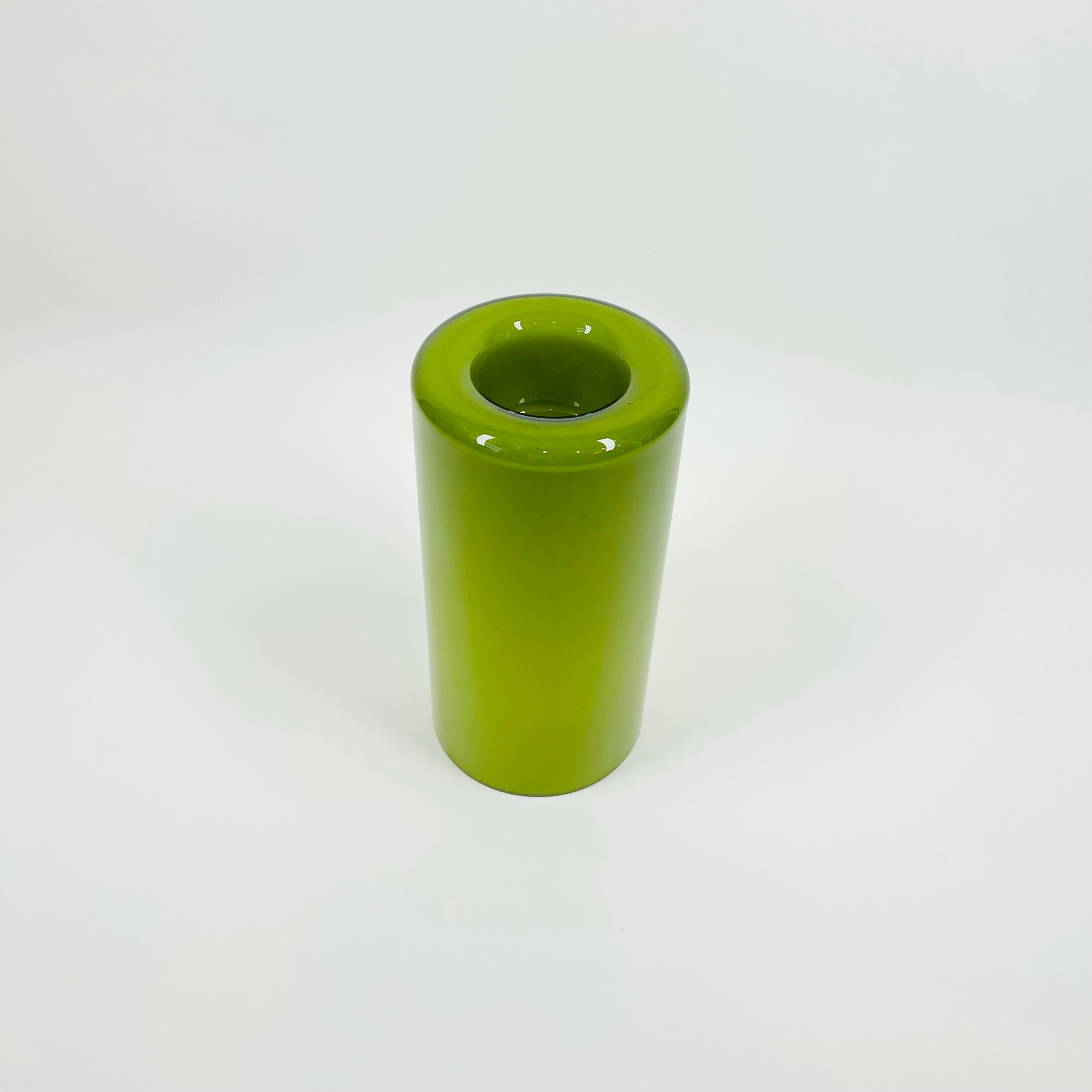 1970s SWEDISH ORREFORS CASED COLOUR GLASS ETERNEL CANDLE HOLDER BY OWE ELVEN