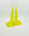 URANIUM GLASS NUDE FIGURINE BOOK ENDS