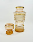 1950s PINK GOLD GILDED GLASS COCKTAIL SHAKER/DECANTER