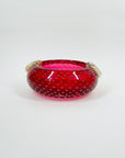 1940s MURANO BAROVIER GOLD AVENTURRINE PINK SOMMERSO GLASS BOWL/ASHTRAY