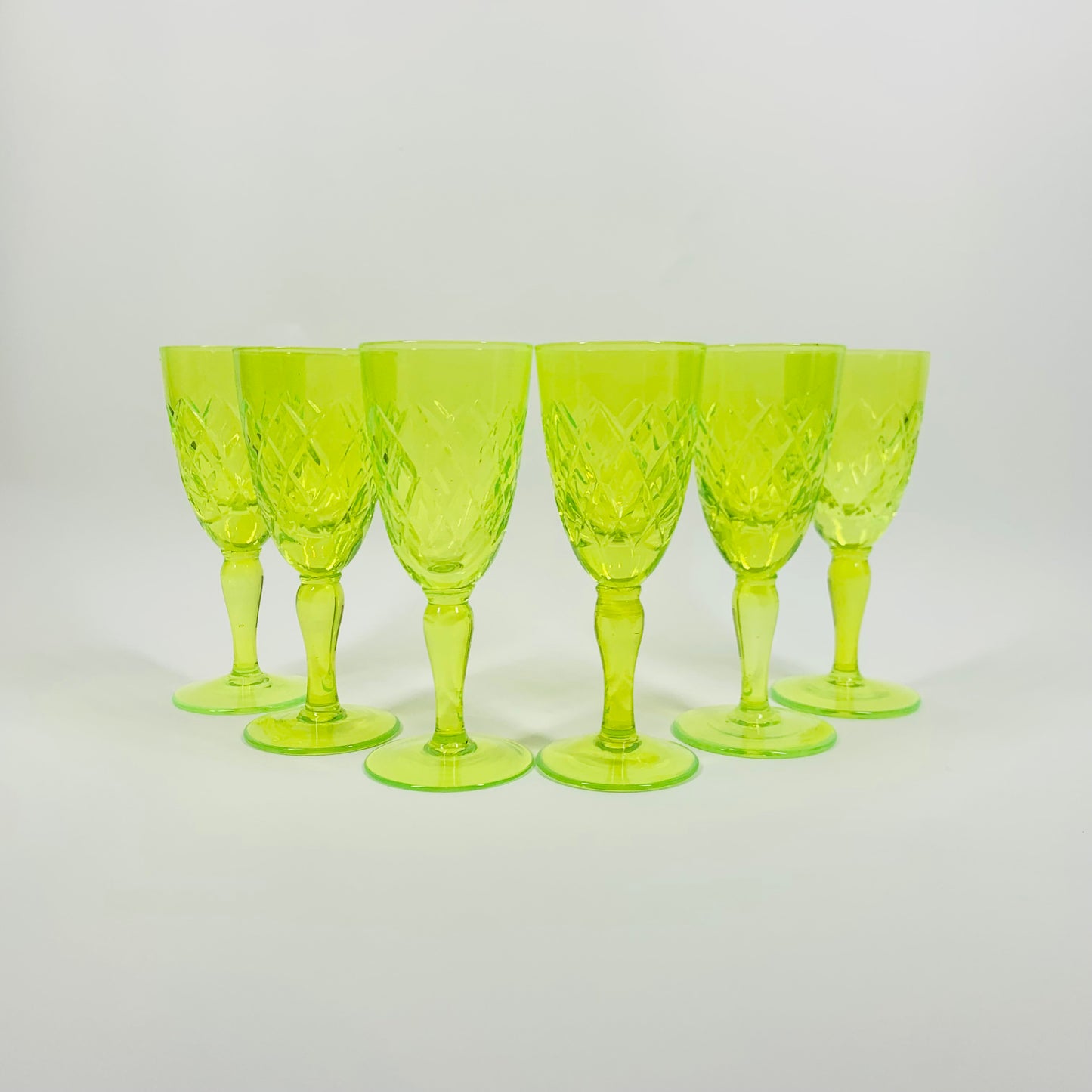 ANTIQUE URANIUM GLASS DECANTER SET