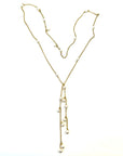 1970s PEARLS LARIAT DROP NECKLACE