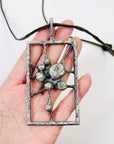 1960s HAND MADE CANADIAN BRUTALIST PEWTER PENDANT NECKLACE