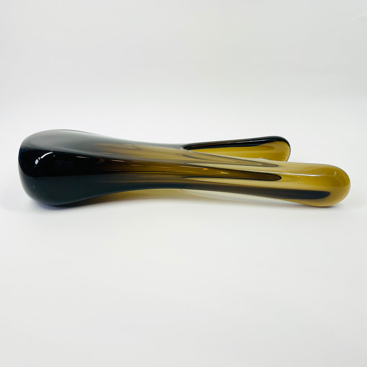 1960s MURANO BROWN SOMMERSO GLASS SWUNG VASE