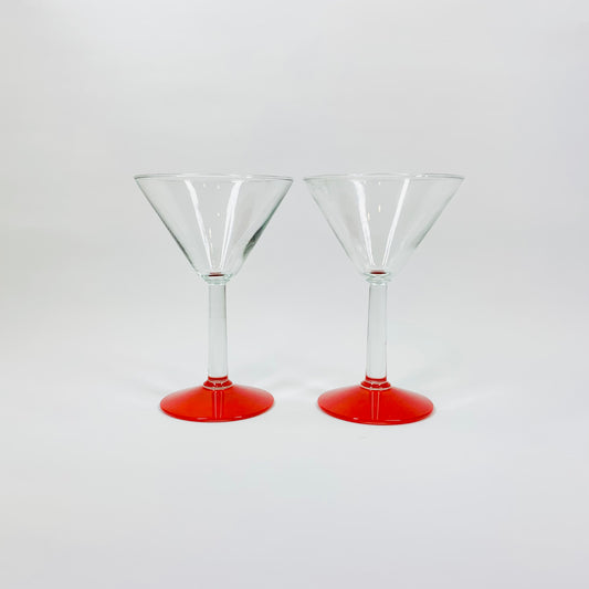 RED BASE MARTINI GLASSES