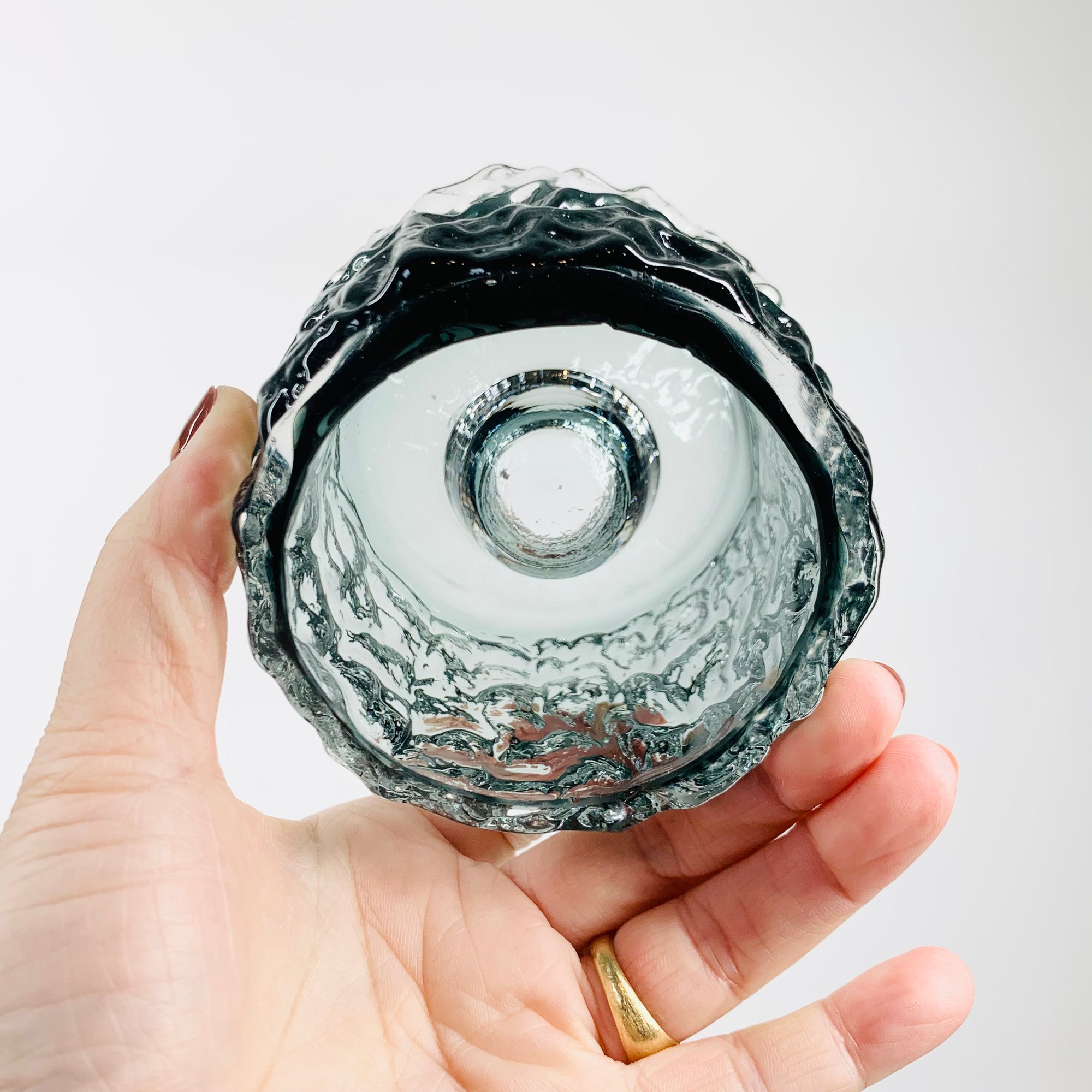 GEOFFREY BAXTER BARK GLASS CANDLE HOLDER