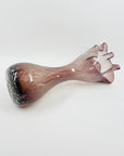 1960s MURANO AMETHYST/PURPLE SPATTER GLASS HANDKERCHIEF VASE