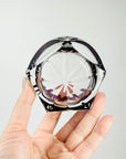 ANTIQUE BOHEMIAN PURPLE CAMEO CRYSTAL MINI GLASS PIN DISH/ASHTRAY