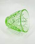 ANTIQUE ART DECO PRESSED GREEN DEPRESSION GLASS VASE